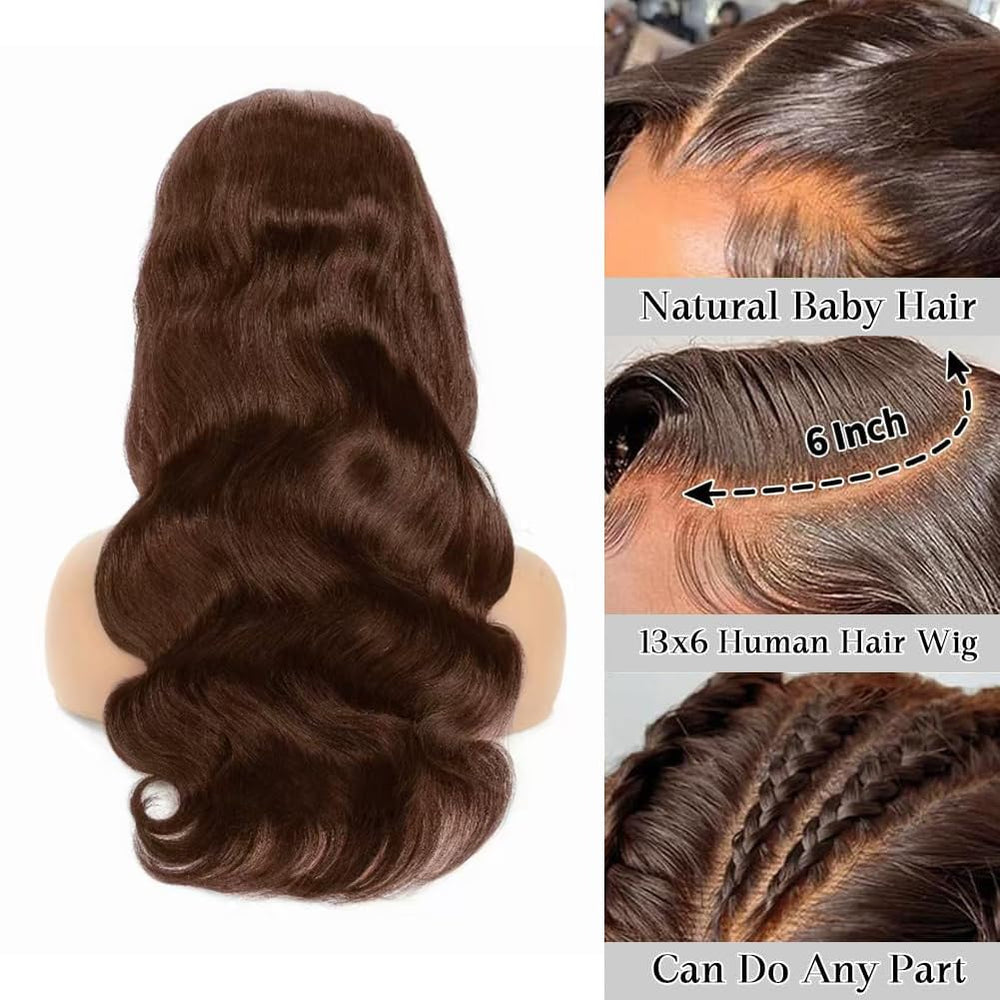 Aoque 13x6 lace front wig with body wave for breathable comfort and deep parts.
