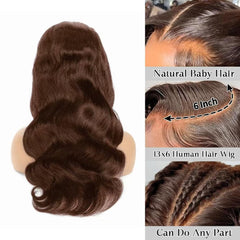 Aoque 13x6 lace front wig with body wave for breathable comfort and deep parts.