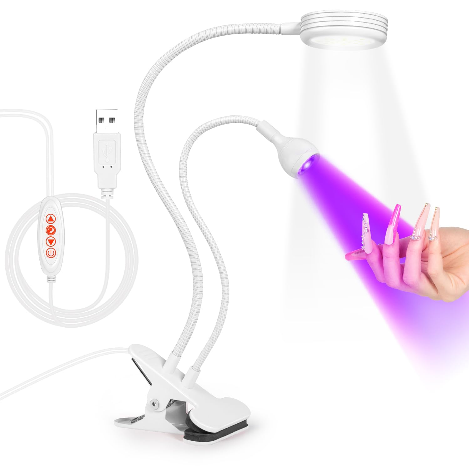 AORAEM LED nail lamp double-head design speeds gel curing for quick home manicures.