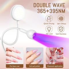 AORAEM LED Nail Lamp gooseneck flexible angle allows precise positioning.