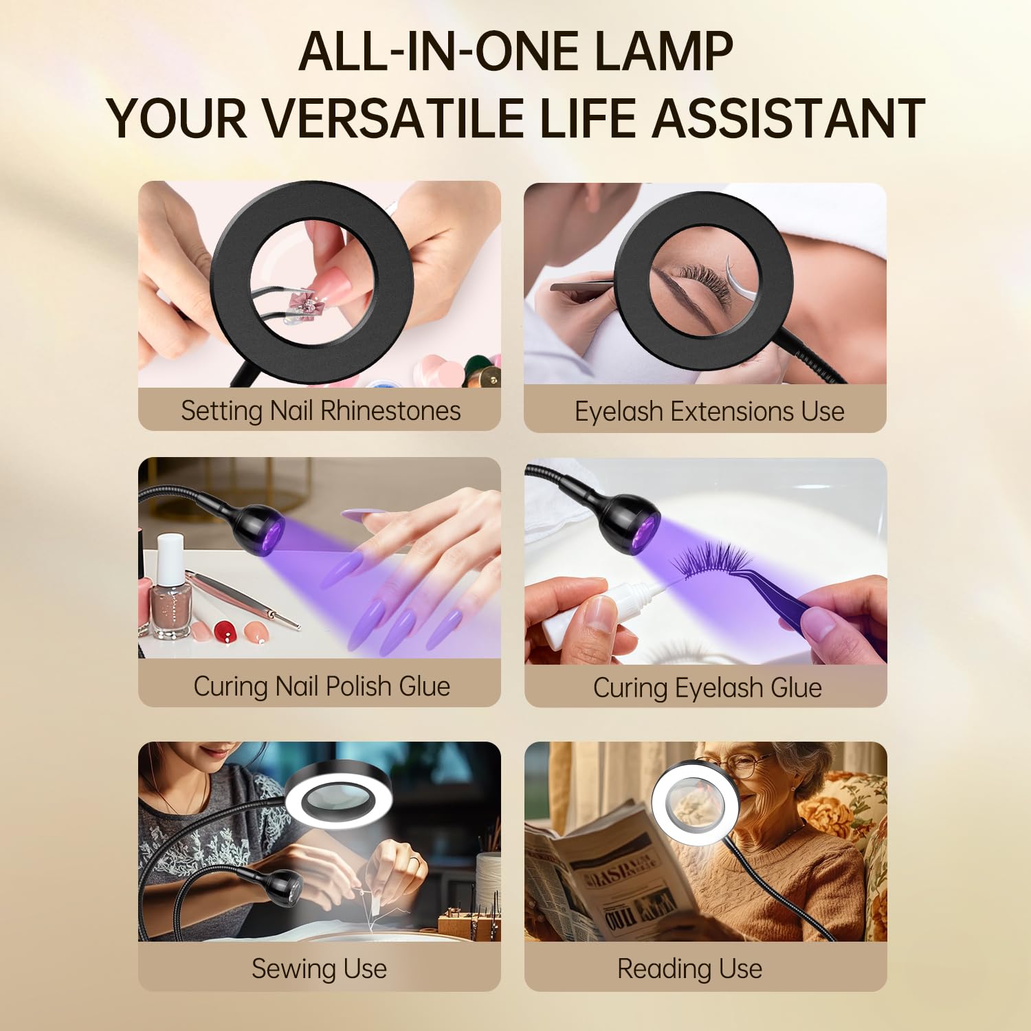 AORAEM LED UV Nail Lamp dimming function with adjustable brightness for precise settings.