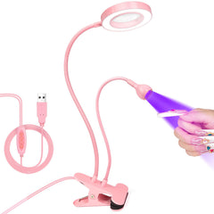 AORAEM LED UV Nail Lamp dual-head closeup for precise gel nail curing