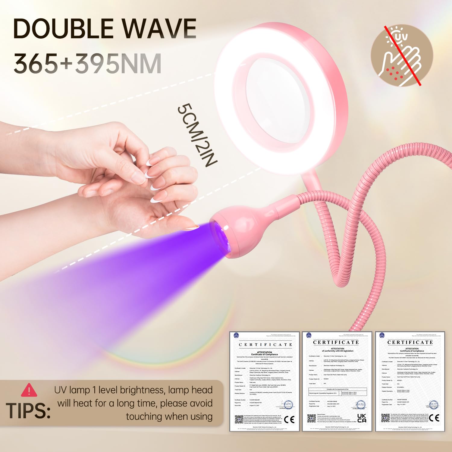AORAEM LED UV lamp with UV-LED light combo for versatile curing