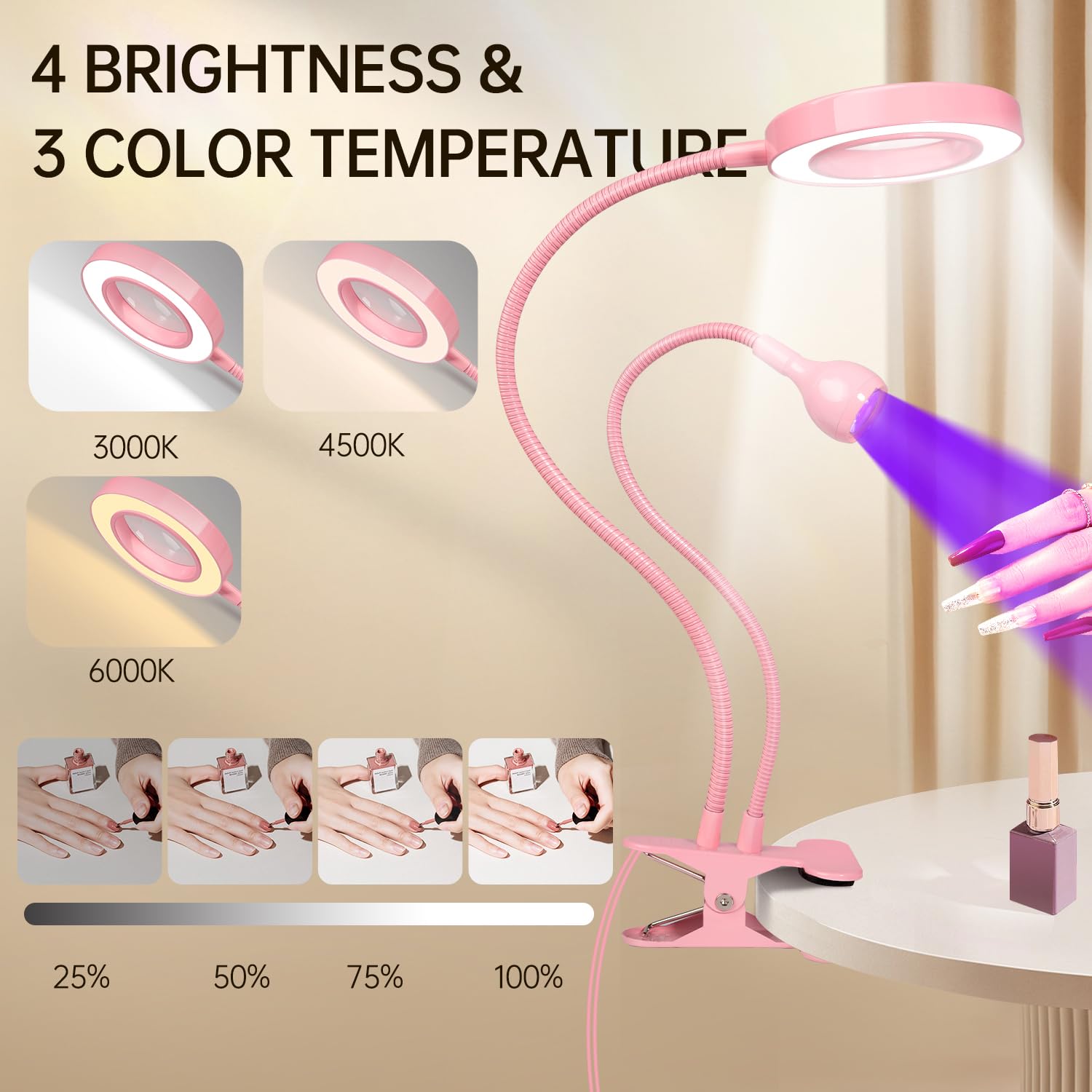 AORAEM nail lamp durable clamp base for steady home use