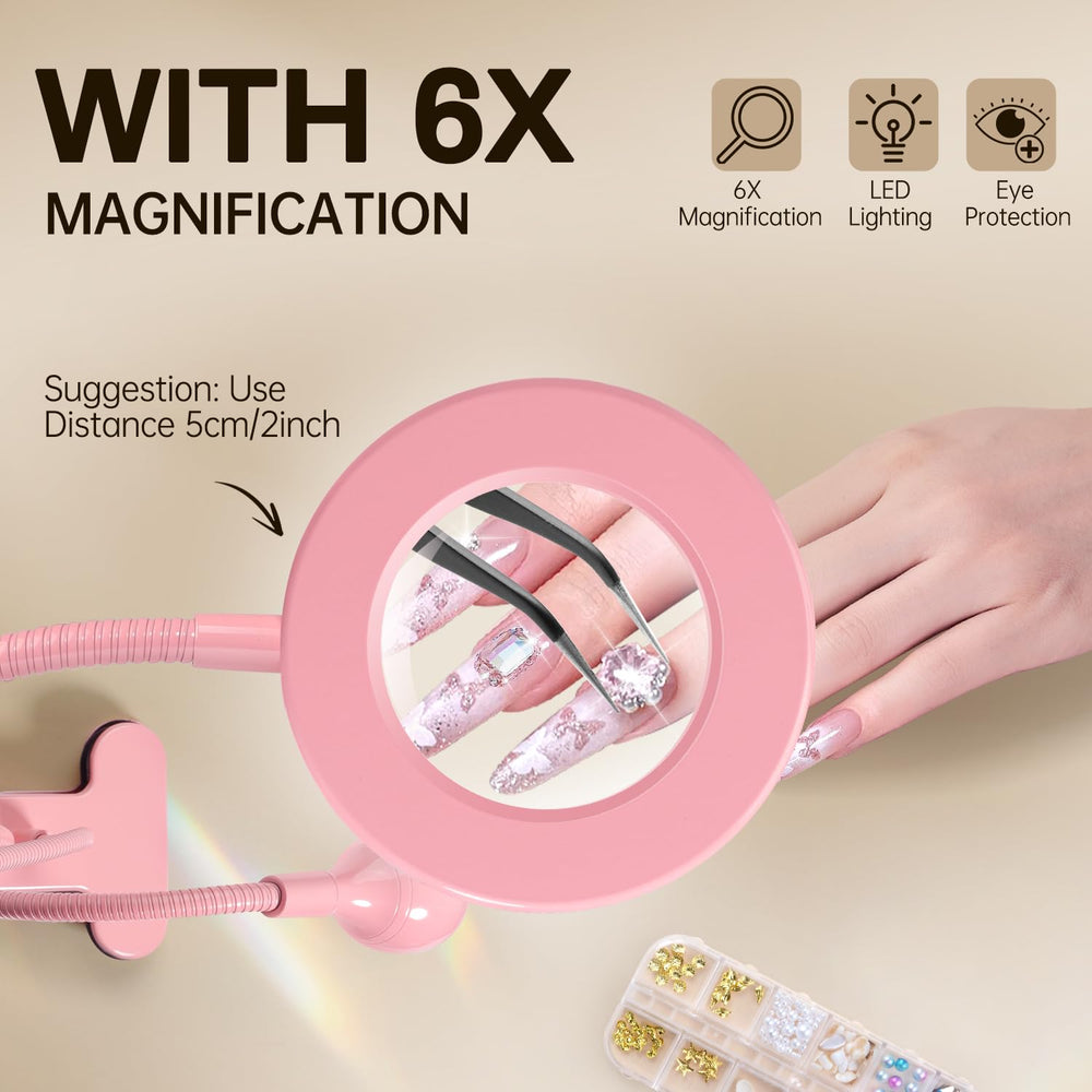 AORAEM nail lamp gooseneck 360deg view enabling hands-free manicures
