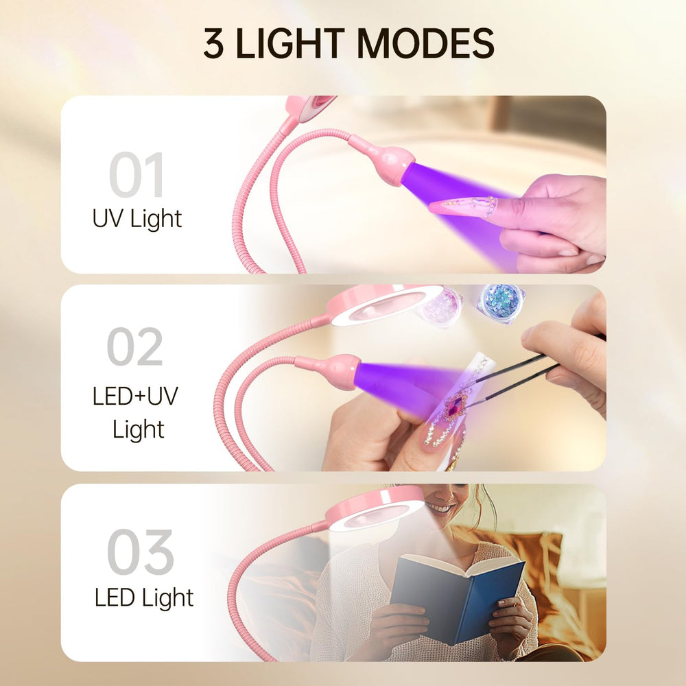 AORAEM pink finish nail lamp highlighting stylish home-salon appeal