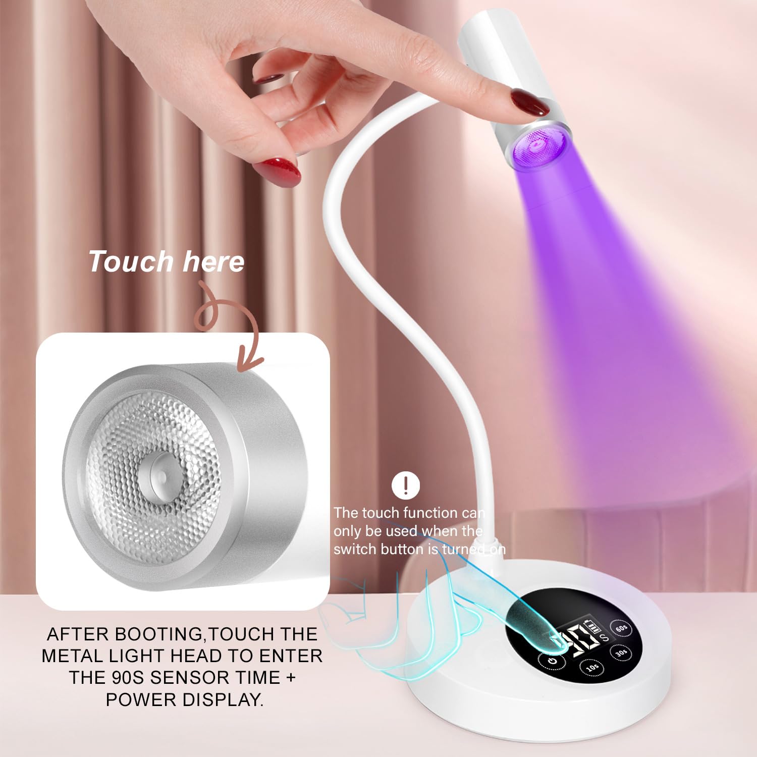 AORAEM UV LED Nail Lamp in-action capture showing lamp at work.