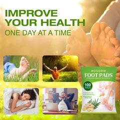 AOSORW bamboo charcoal foot pads close-up showing cleansing benefits