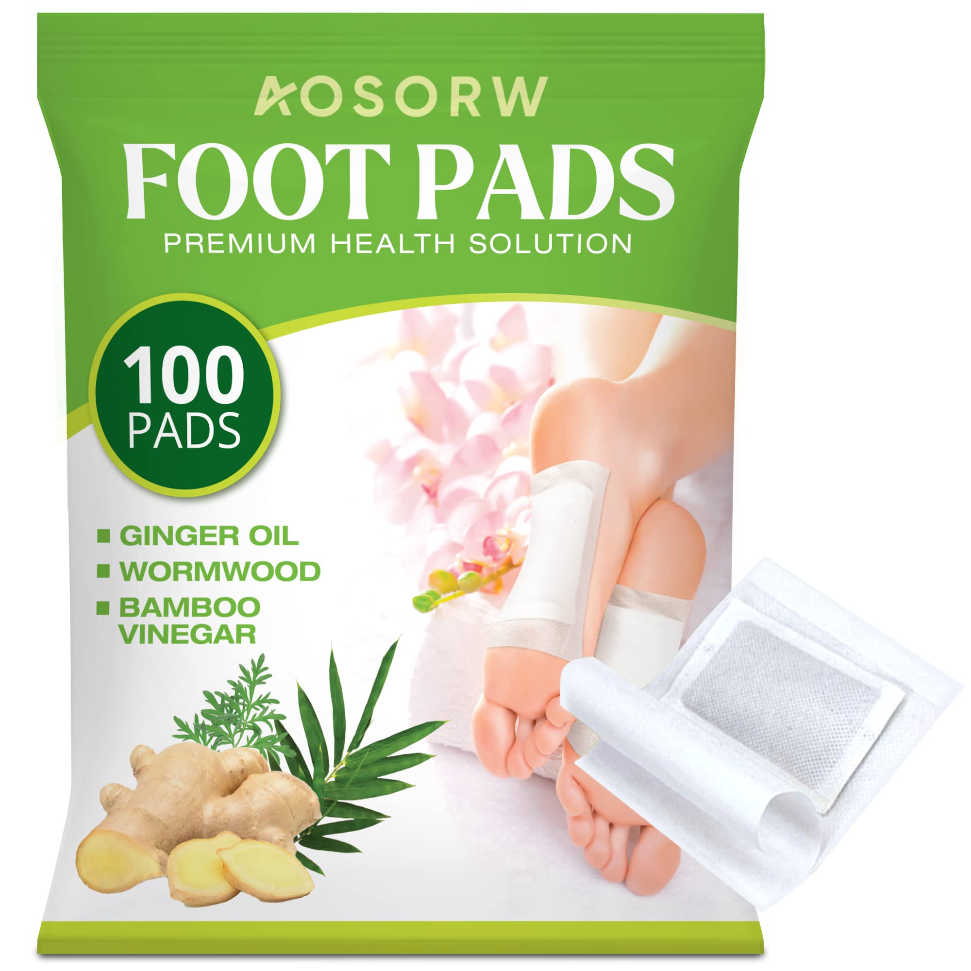 AOSORW ginger oil foot pads close-up for nighttime stress relief