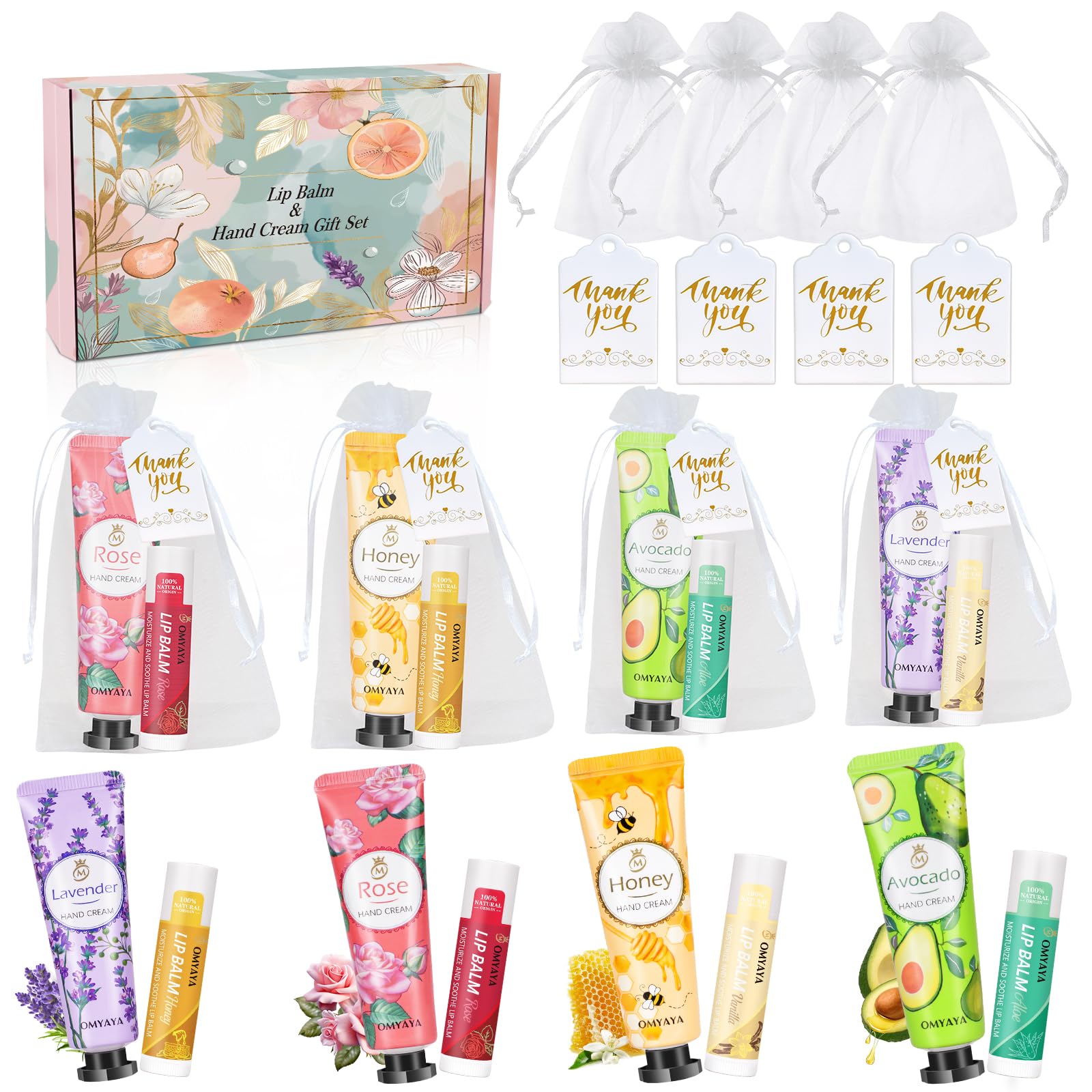 Aottom bulk gifts set featuring hand cream and lip balm ready for gifting, ideal for wedding favors
