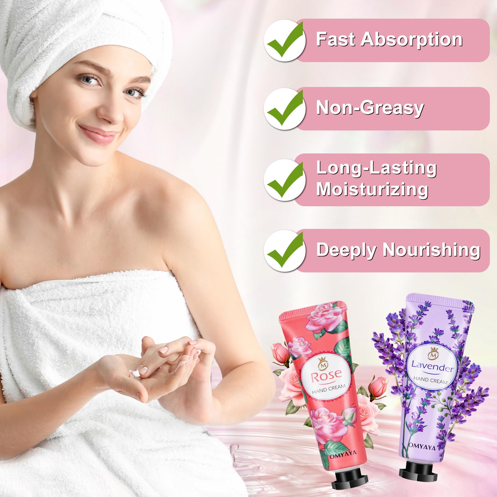 Aottom Peach hand cream delivers soft, quickly absorbed moisture.