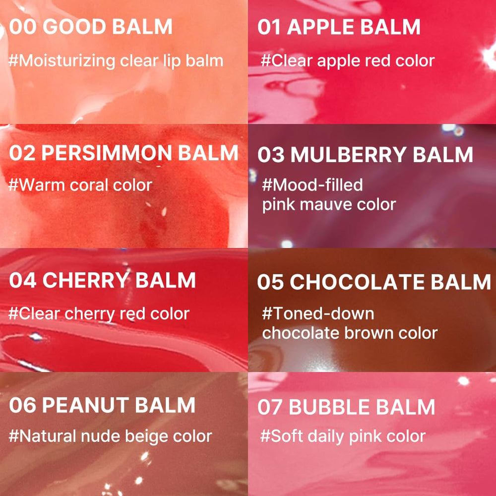 AOU GLOWY TINT BALM on lips showing subtle color and glow
