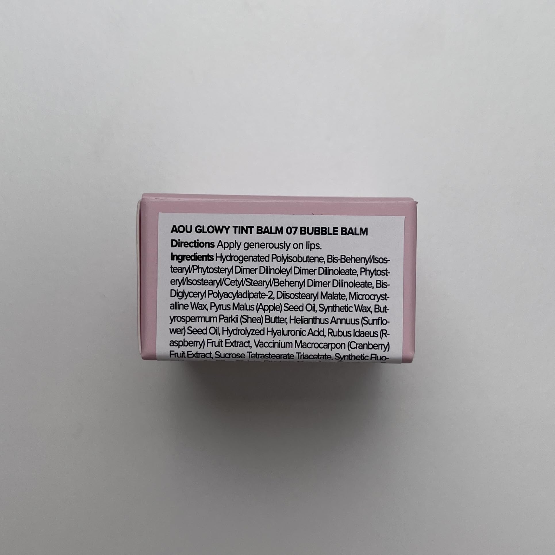 AOU GLOWY TINT BALM with fruit extracts for moisturized glossy lips