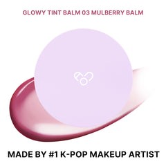 AOU Glowy Tint Balm swatches show pinky-purple tint for cool undertones.