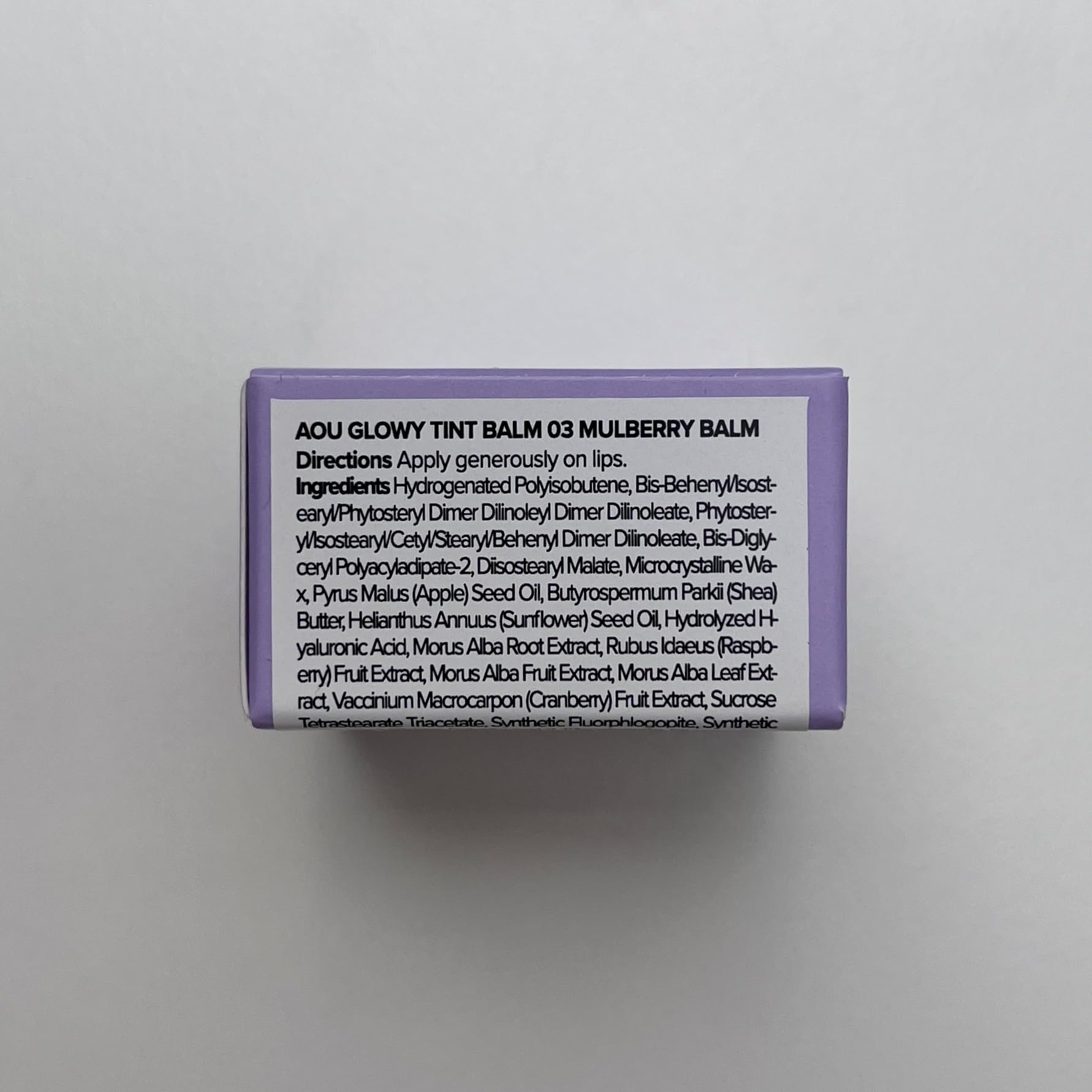 AOU Glowy Tint Balm texture melts for smooth, comfortable wear.