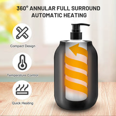 AOWOSA massage-oil-warmer-bottle-360-heating demonstrates fast, even warmth around bottles