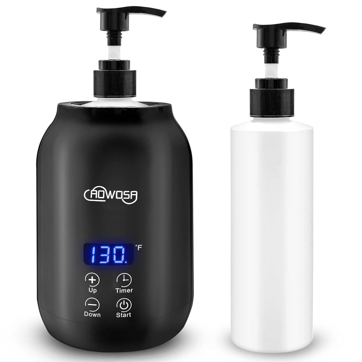 AOWOSA massage-oil-warmer-bottle-front view for a sleek spa-ready setup
