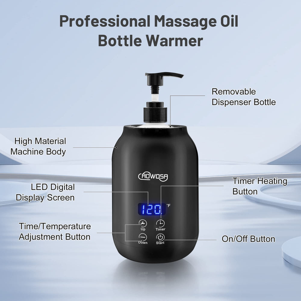 AOWOSA massage-oil-warmer-bottle-spa-setting adds inviting warmth to professional sessions