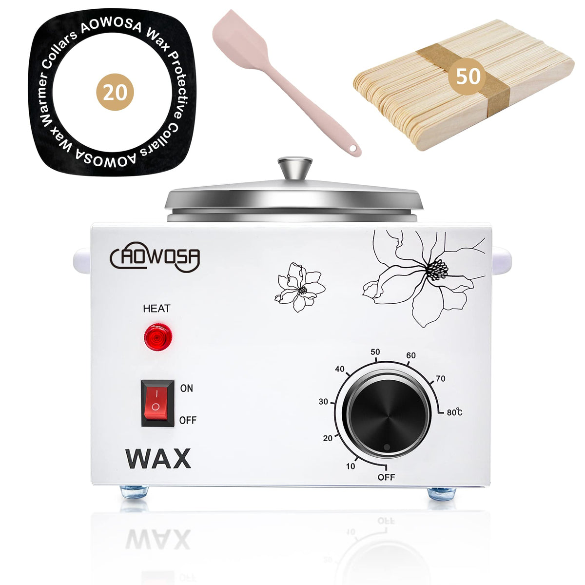 AOWOSA professional wax pot body shows sturdy stainless steel design for salon use