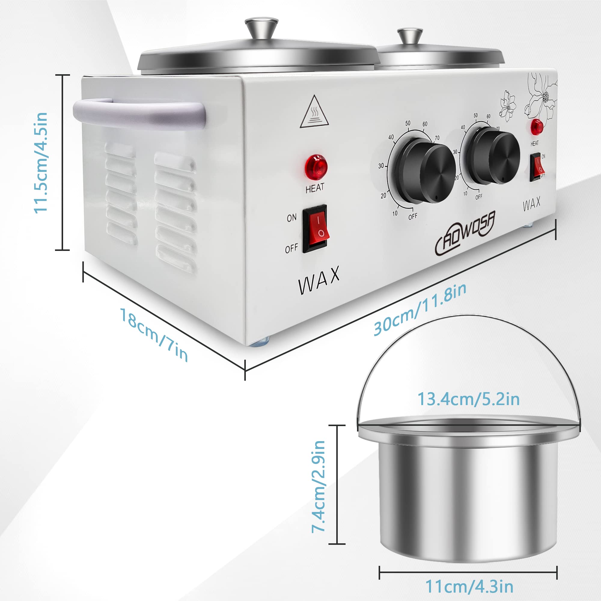AOWOSA professional-use wax warmer suitable for salons and home beauty routines.