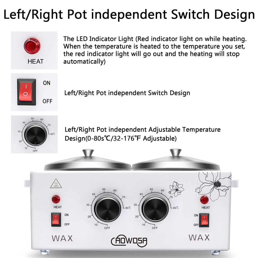 AOWOSA wax warmer removable pot for easy cleaning and maintenance