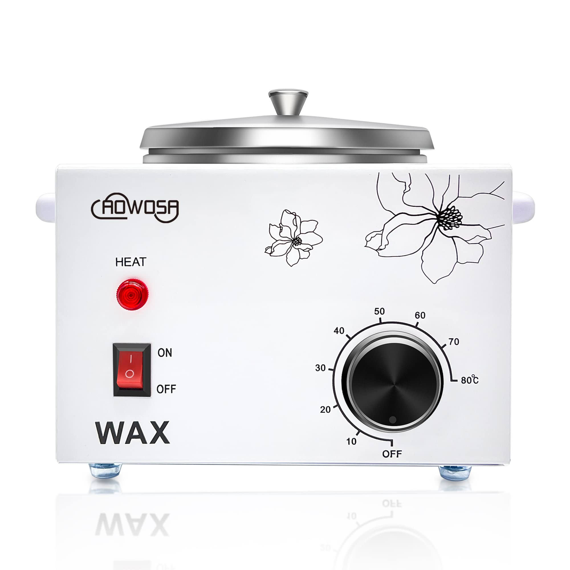 AOWOSA single wax warmer front view; compact professional tool for salon waxing sessions.