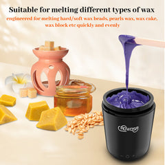 AOWOSA wax pot with removable non-stick pan simplifies cleaning after waxing sessions