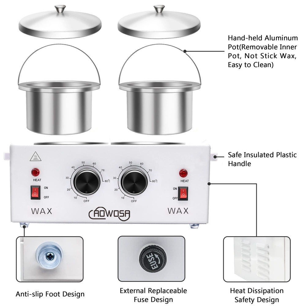 AOWOSA wax warmer with 600ml removable pot for easy cleaning