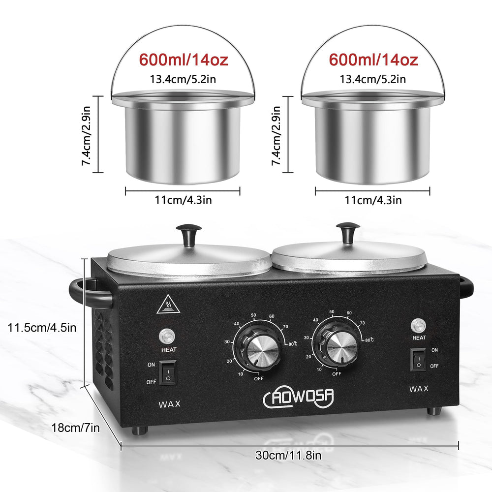 AOWOSA black professional wax warmer fits salon or home setups.