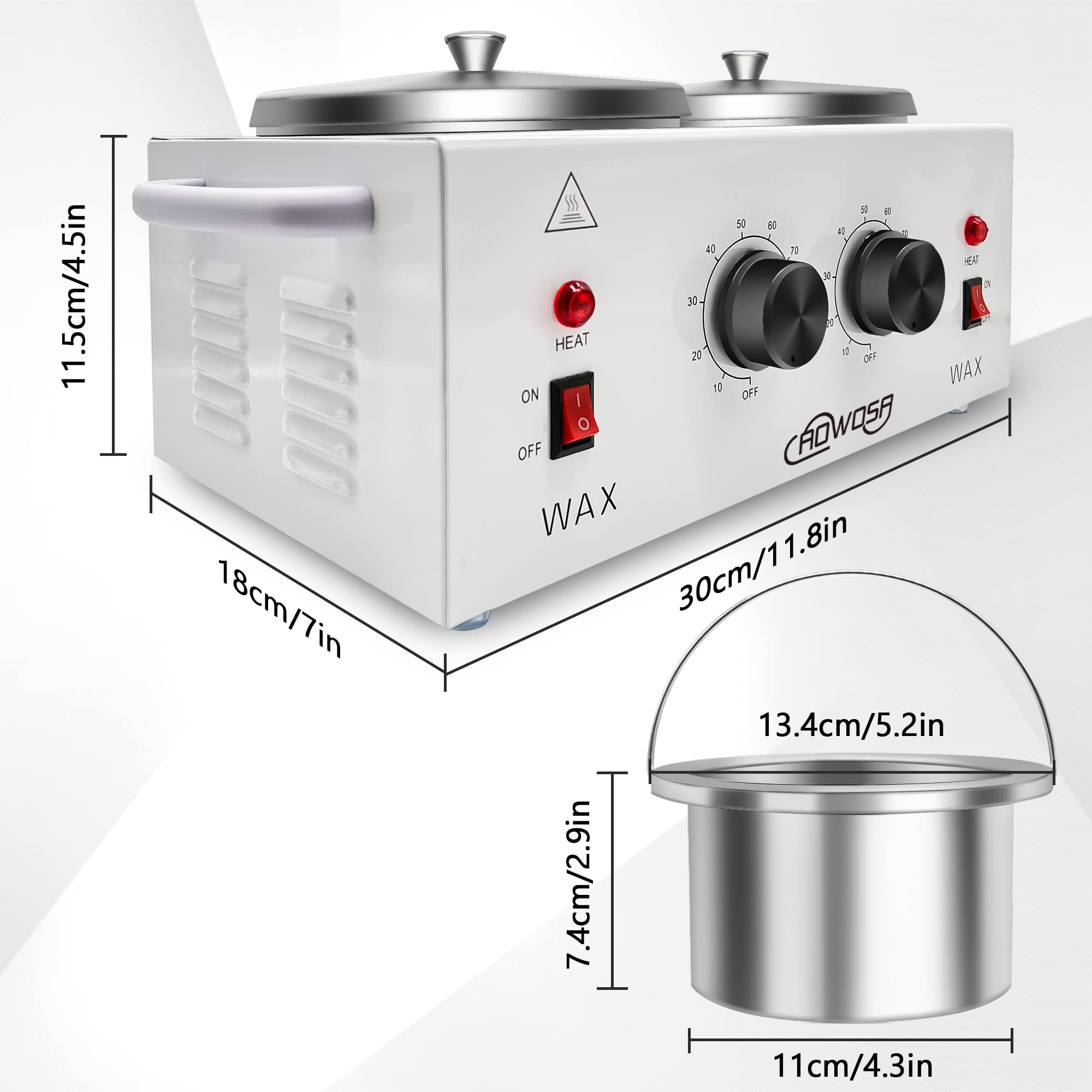 AOWOSA wax warmer with non-slip feet for stable operation