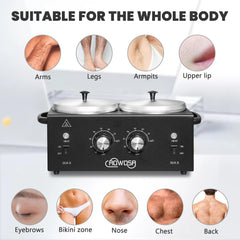 AOWOSA wax warmer stainless-steel body highlights durability and speed.