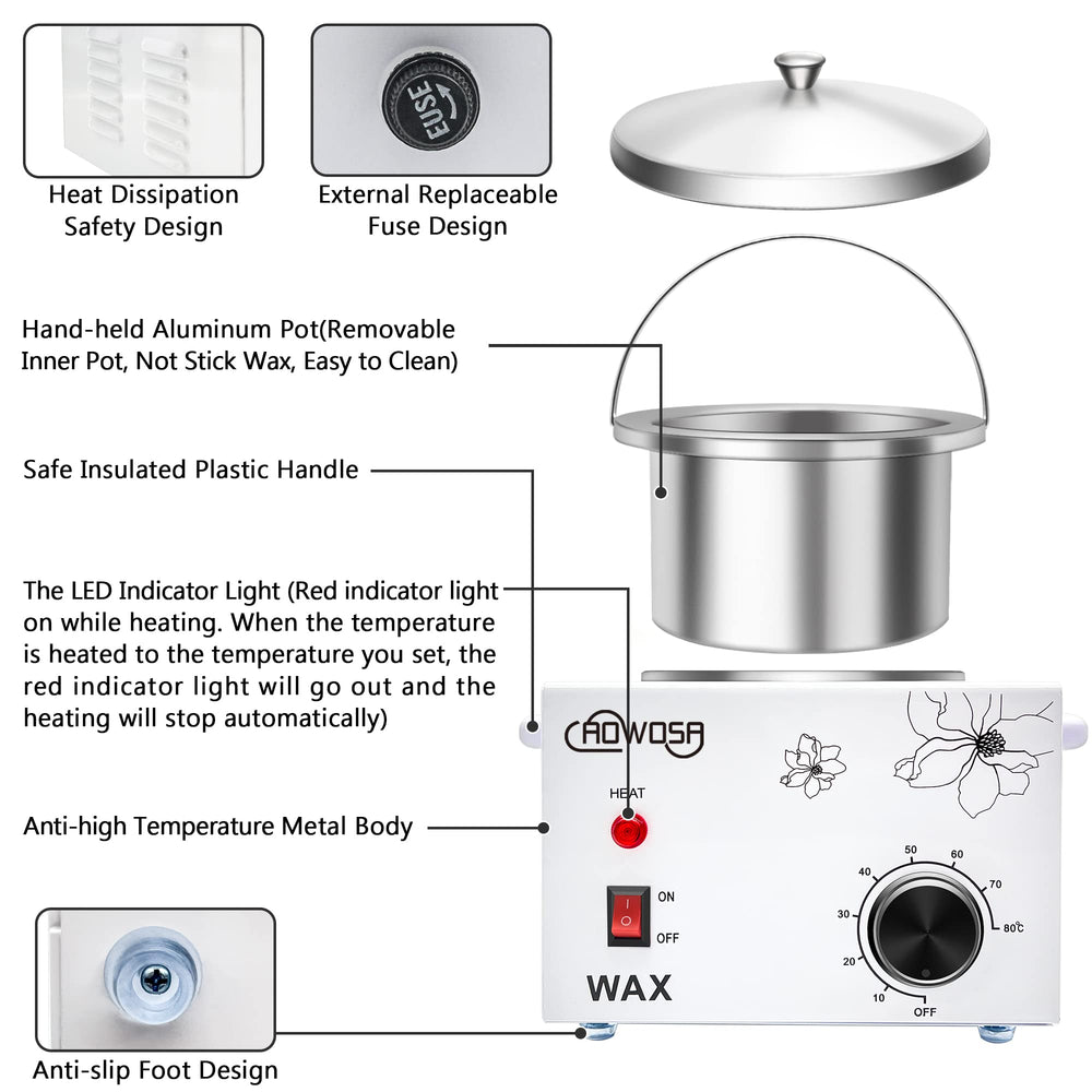 AOWOSA wax warmer temperature control knob; precise heating for customizable melts.