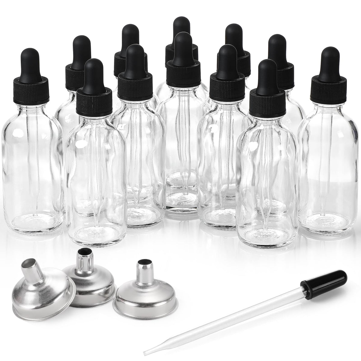 AOZITA 12-pack glass eye dropper bottles for travel and storage