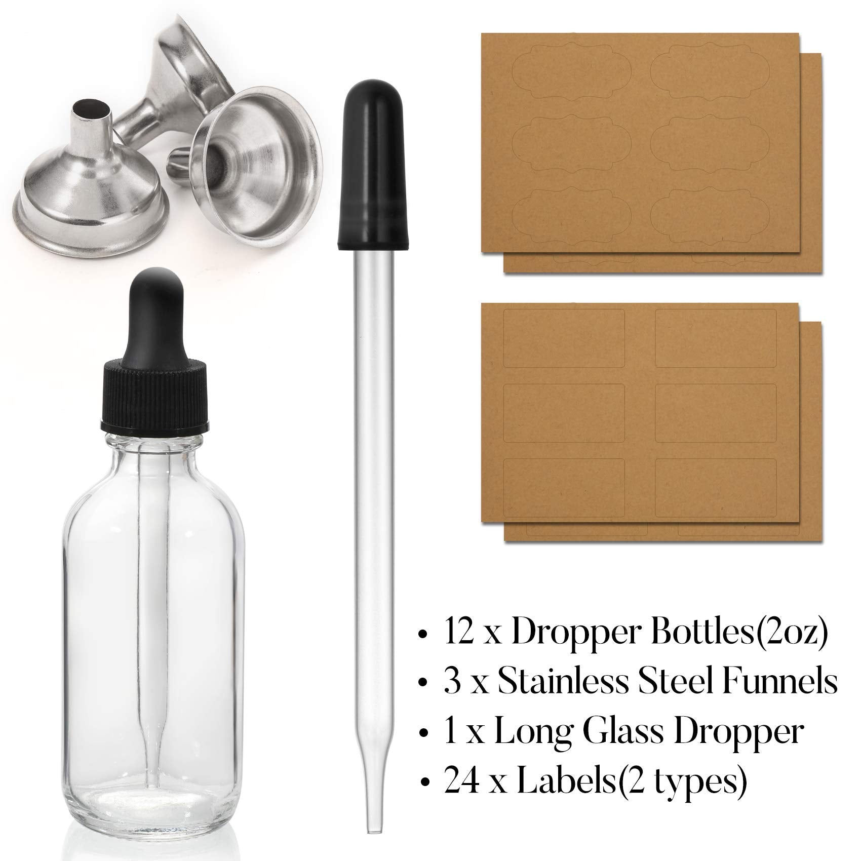 AOZITA long glass dropper for precise dispensing from bottom