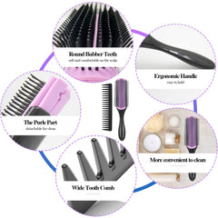 Aozzy detangling brush gliding through curls with minimal pull for 3a-4c textures.