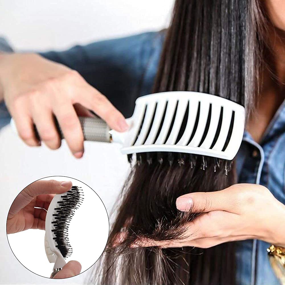 Aozzy boar bristle detangling brush spreads oils and reduces tangles gently.