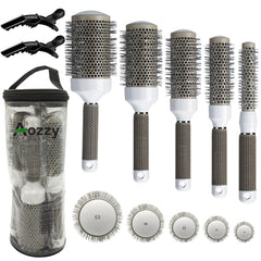 Aozzy round brush set 19mm highlights compact curling for quick, natural waves