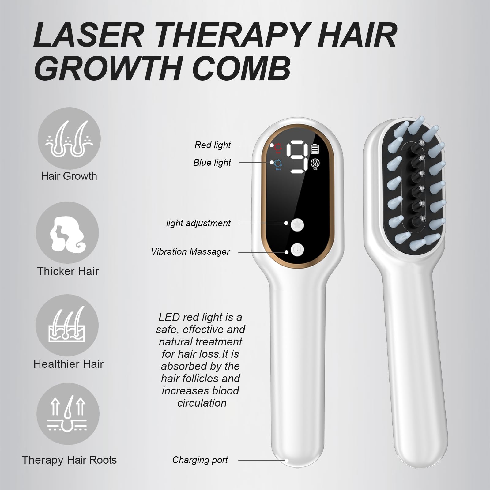 Apbier Laser Hair Growth Comb hands holding demonstrates easy, comfortable use during daily routines.