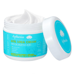 Aphesia Urea Cream 40% bottle delivering deep hydration for dry feet.