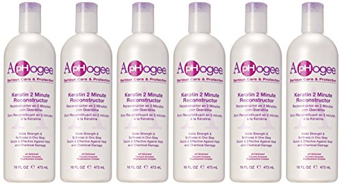 ApHogee Intensive 2 Minute Keratin Reconstructor packaging label highlights 16oz size and benefits.