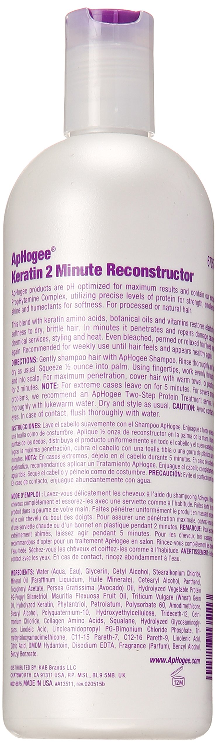 ApHogee Keratin Reconstructor application shows even distribution for smoother, more manageable hair.