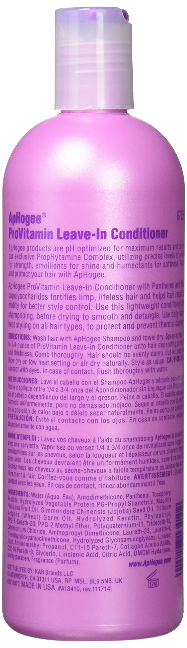 Aphogee Pro-Vitamin Leave-In packaging showing 16oz size for lasting use