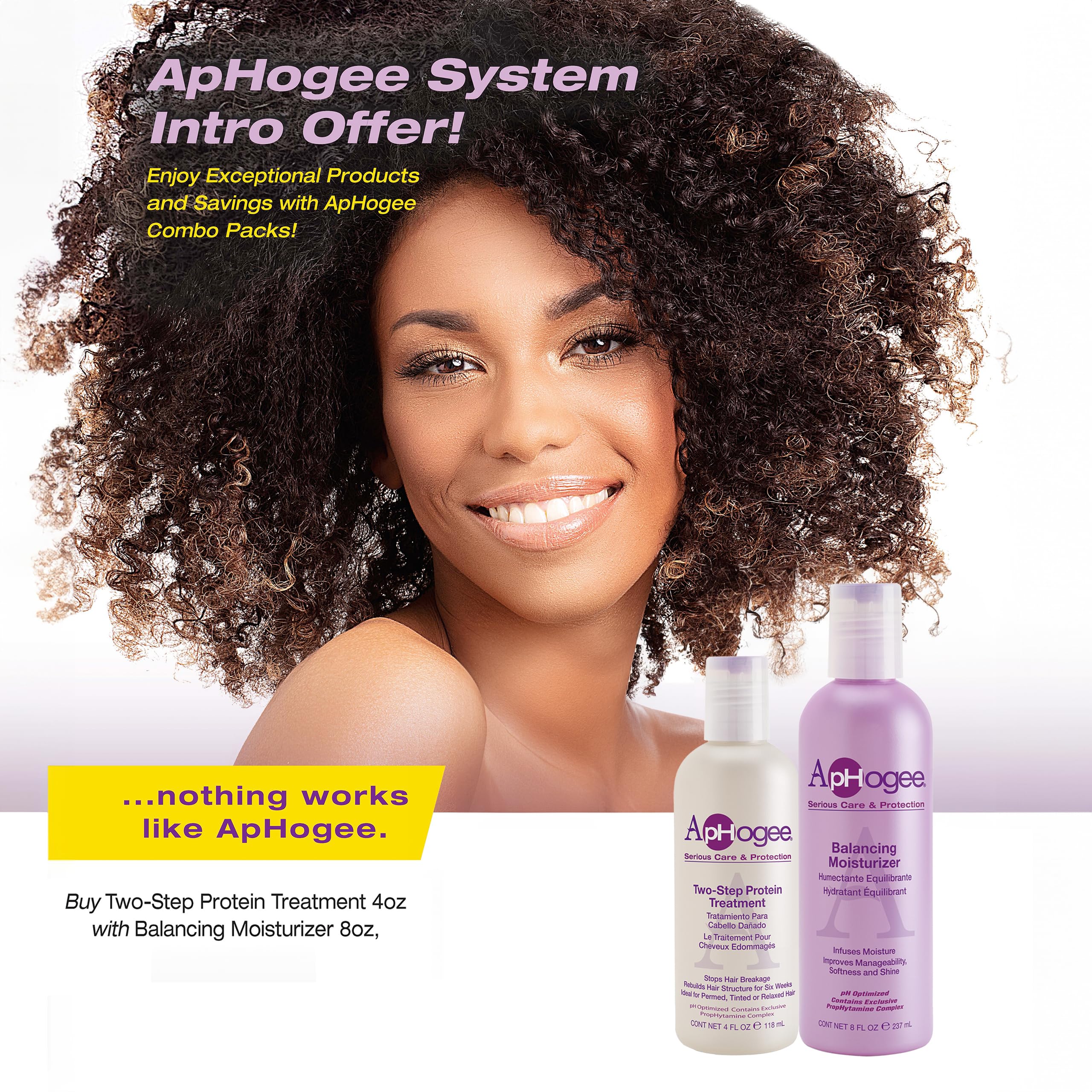Aphogee protein treatment application on hair for improved texture