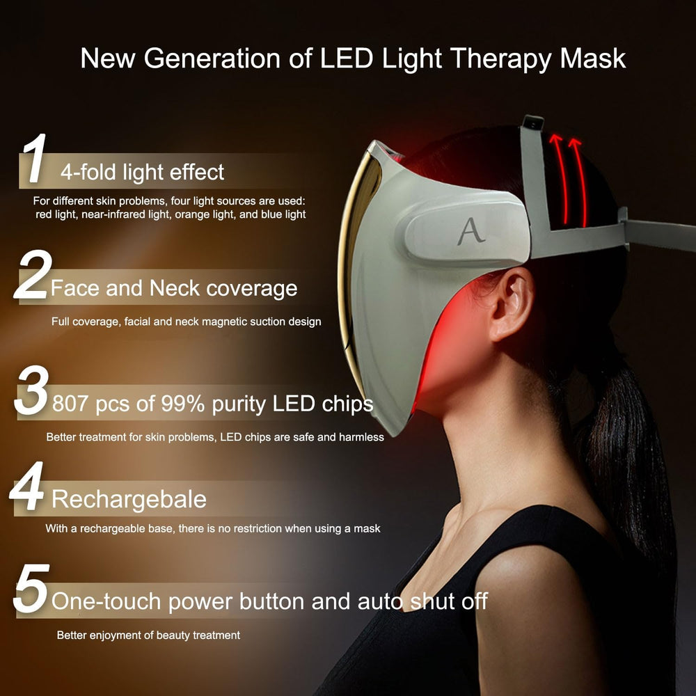 Aphrona Halo eye cover protects eyes during therapy while lights glow softly
