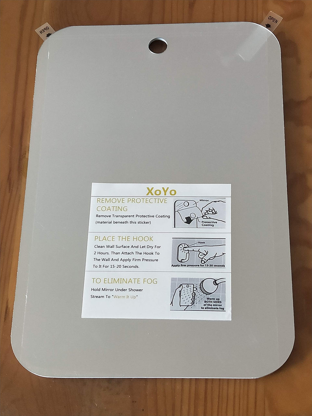 APHUIME large fogless mirror suitable for tile, glass, and metal surfaces.