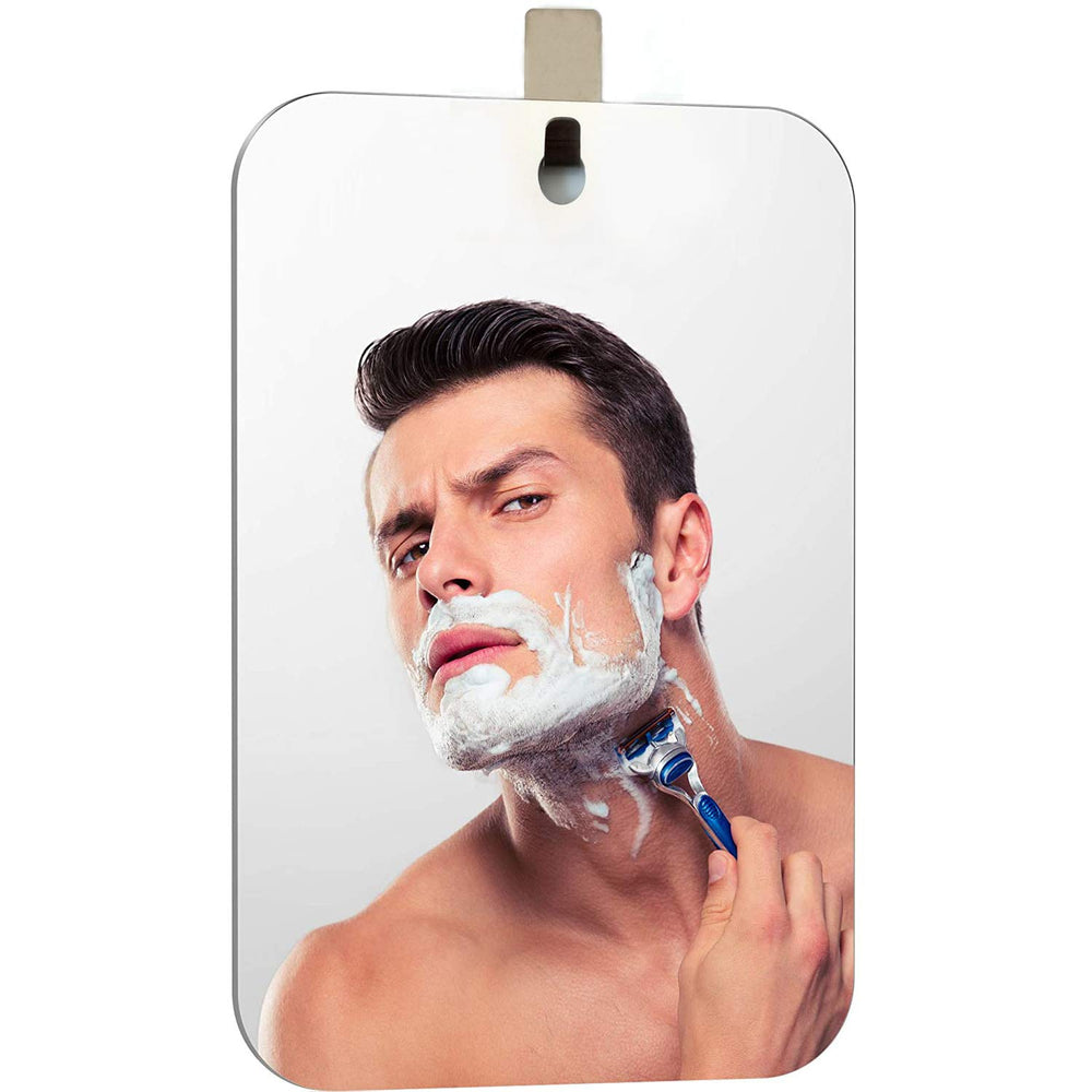 APHUIME Deluxe Fogless Shower Mirror surface offers a clear reflection for grooming.
