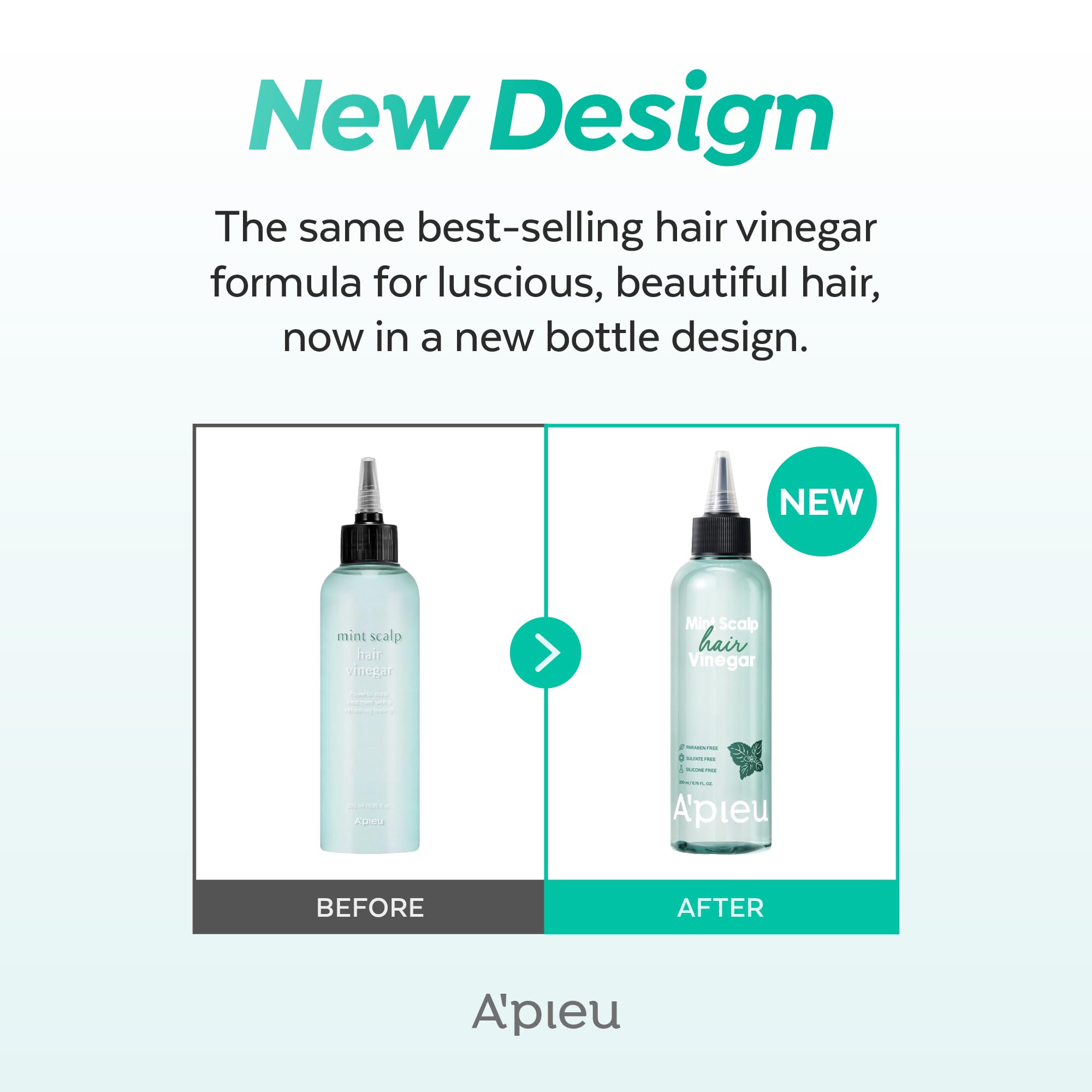A’PIEU Mint Hair Vinegar packaging display showcases Korean beauty heritage.