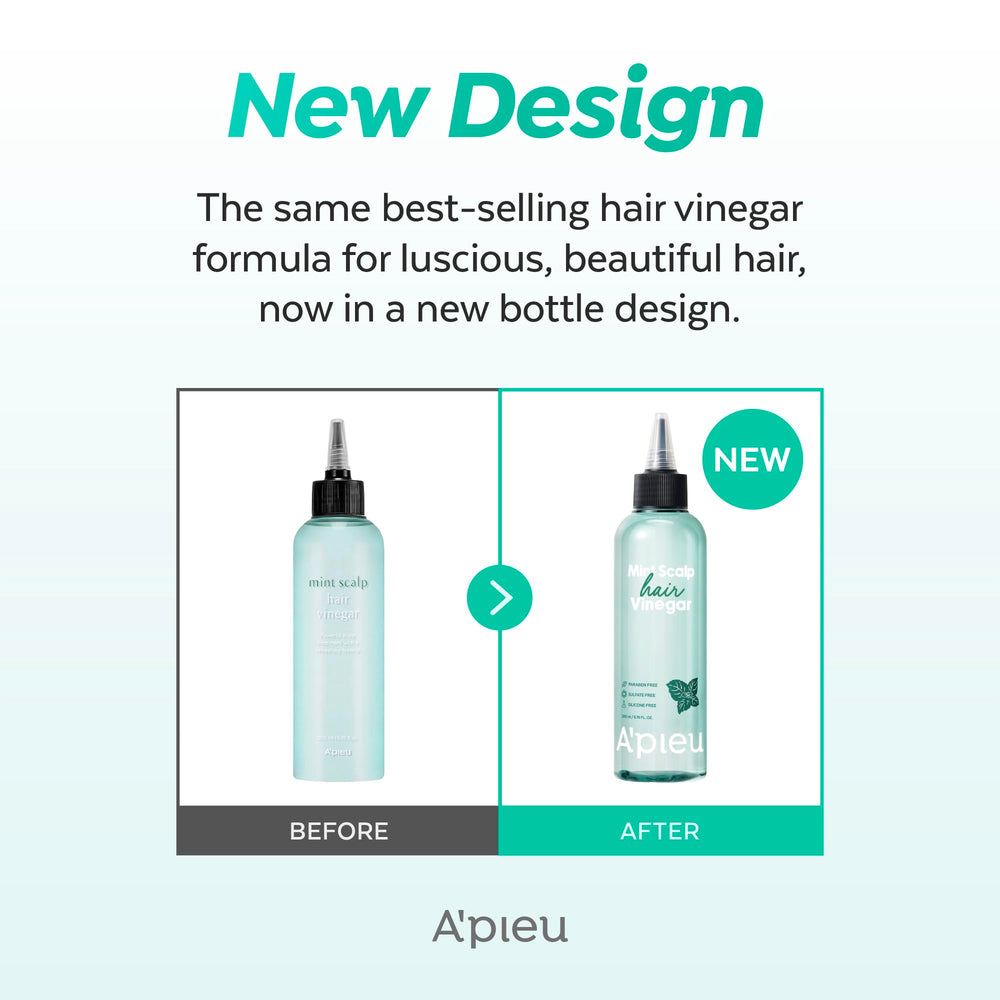 A’PIEU Mint Hair Vinegar packaging display showcases Korean beauty heritage.