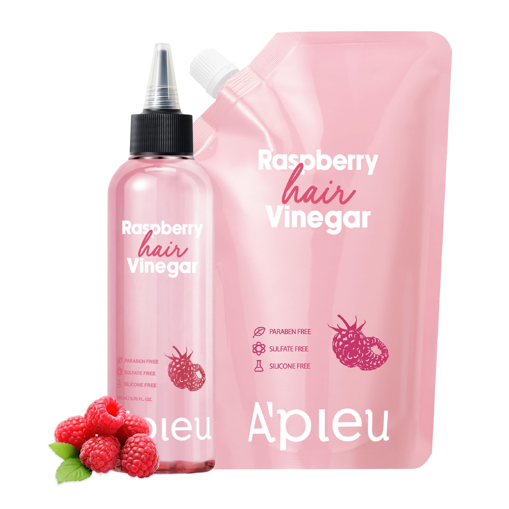 A'PIEU Raspberry Hair Vinegar bottle demonstrates balanced scalp care.