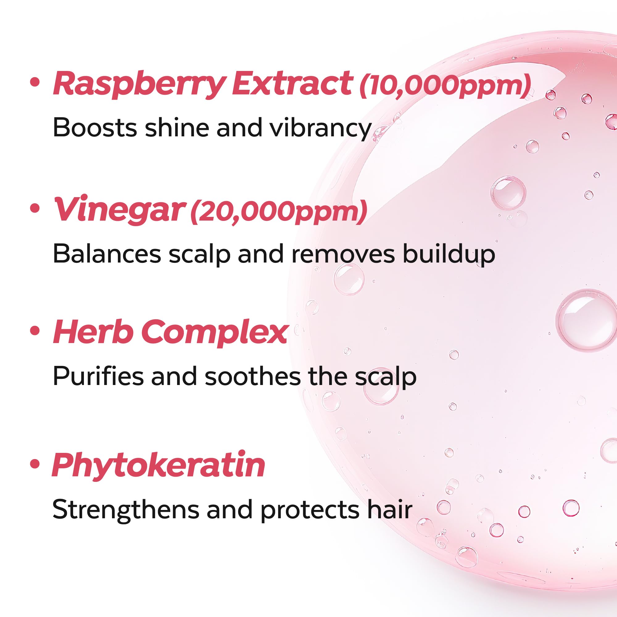 A'PIEU Raspberry Hair Vinegar helps reduce dandruff and oil buildup.